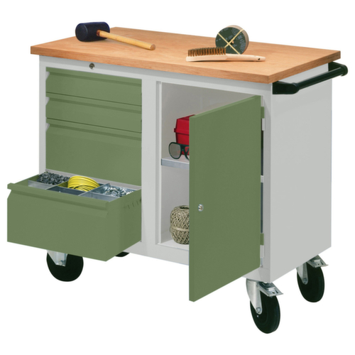 PAVOY Mobile Werkbank, 4 Schubladen, 1 Schrank