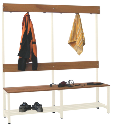 PAVOY Umkleidebank Basis mit Haken und Holzleisten