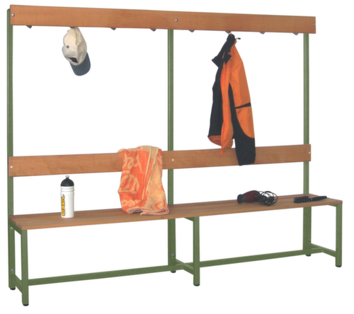 PAVOY Umkleidebank Basis mit Haken und Holzleisten