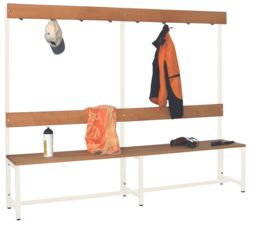 PAVOY Umkleidebank Basis mit Haken und Holzleisten