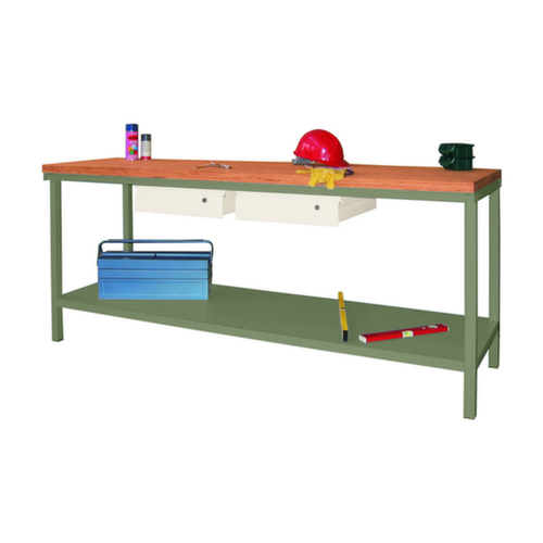 PAVOY Werkbank mit verschiedenen Unterbauten, 2 Schubladen, 1 Ablageboden