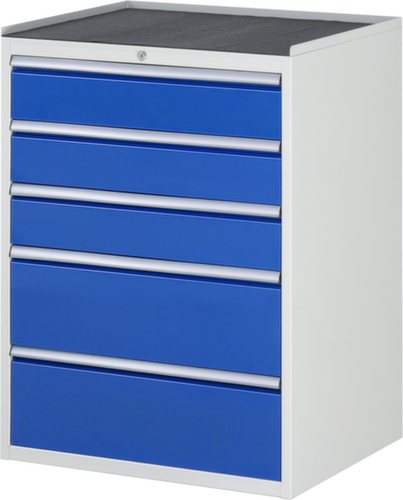 RAU Schubladenschrank Serie 7000, 5 Schublade(n), RAL7035 Lichtgrau/RAL5010 Enzianblau