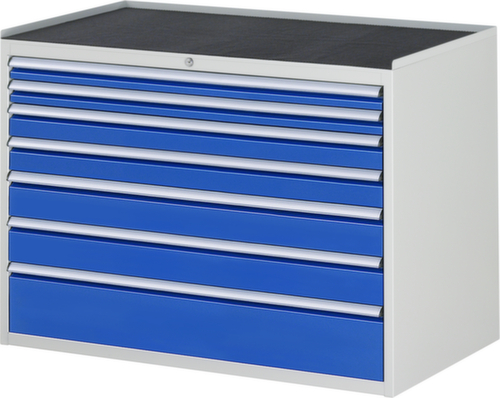 RAU Schubladenschrank Serie 7000, 7 Schublade(n), RAL7035 Lichtgrau/RAL5010 Enzianblau
