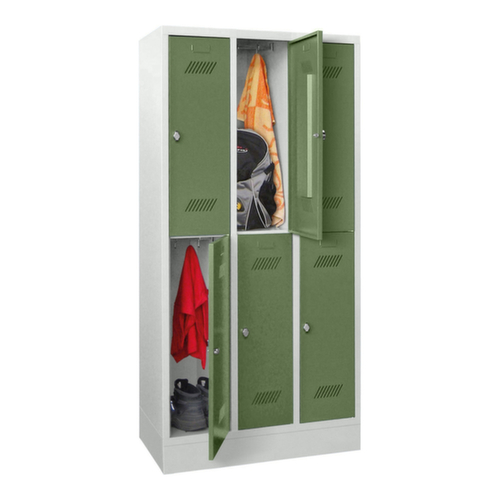 PAVOY Doppelstöckiger Garderobenschrank Basis mit 3x2 Abteilen, Abteilbreite 300 mm