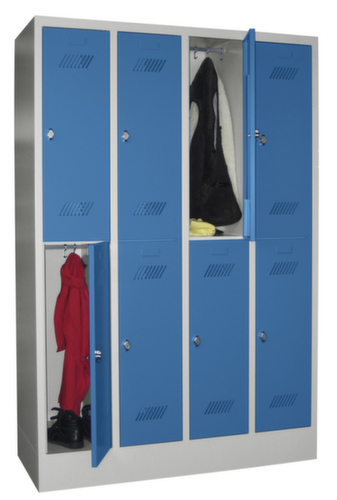 PAVOY Doppelstöckiger Garderobenschrank Basis mit 4x2 Abteilen, Abteilbreite 300 mm