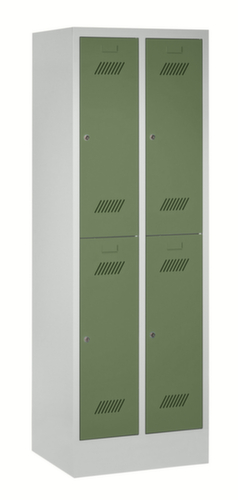 PAVOY Doppelstöckiger Garderobenschrank Basis mit 2x2 Abteilen, Abteilbreite 300 mm