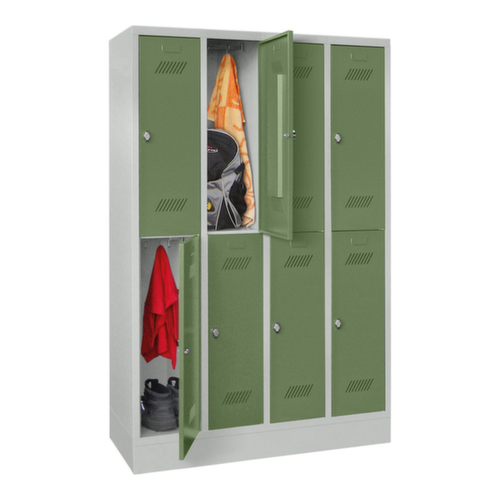 PAVOY Doppelstöckiger Garderobenschrank Basis mit 4x2 Abteilen, Abteilbreite 300 mm