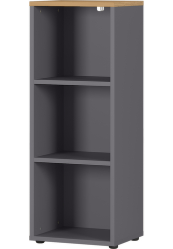 Büroregal GW-AGENDA, Breite 450 mm, 3 OH, graphit/Grandson-Eiche