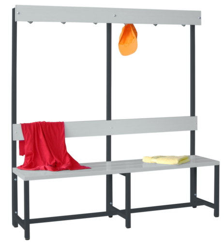 PAVOY Umkleidebank Basis mit Haken und Kunststoffleisten