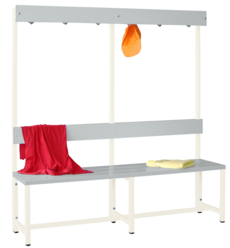 PAVOY Umkleidebank Basis mit Haken und Kunststoffleisten