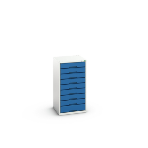 bott Schubladenschrank verso, 9 Schublade(n), RAL7035 Lichtgrau/RAL5010 Enzianblau