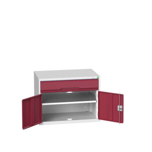 bott Schubladenschrank verso mit Flügeltür, 1 Schublade(n), RAL7035 Lichtgrau/RAL3004 Purpurrot