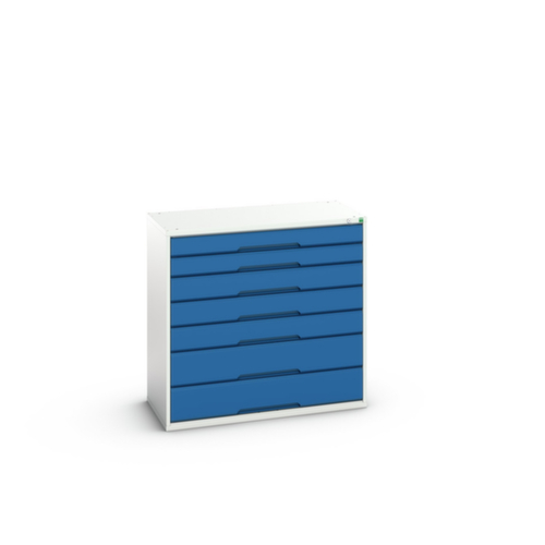 bott Schubladenschrank verso, 7 Schublade(n), RAL7035 Lichtgrau/RAL5010 Enzianblau