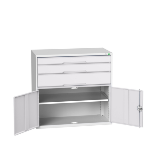 bott Schubladenschrank verso mit Flügeltür, 3 Schublade(n), RAL7035 Lichtgrau/RAL7035 Lichtgrau