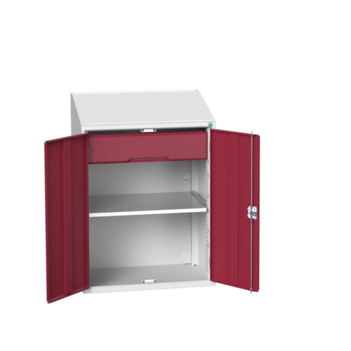 bott Pultschrank verso, RAL7035 Lichtgrau/RAL3004 Purpurrot