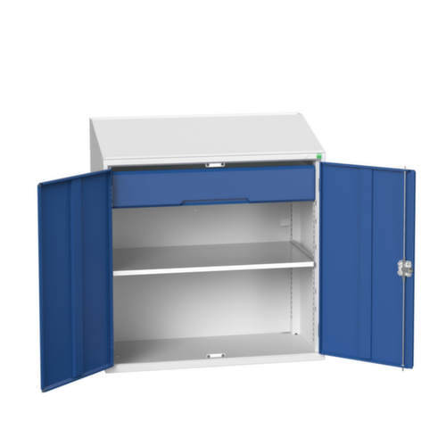 bott Pultschrank verso, RAL7035 Lichtgrau/RAL5010 Enzianblau
