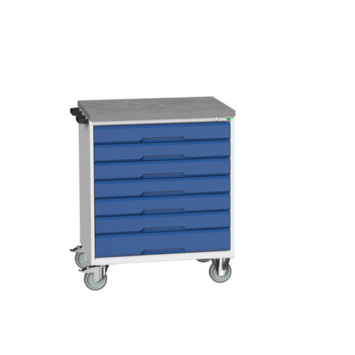 bott Werkzeugwagen verso, 7 Schubladen, RAL7035 Lichtgrau/RAL5010 Enzianblau