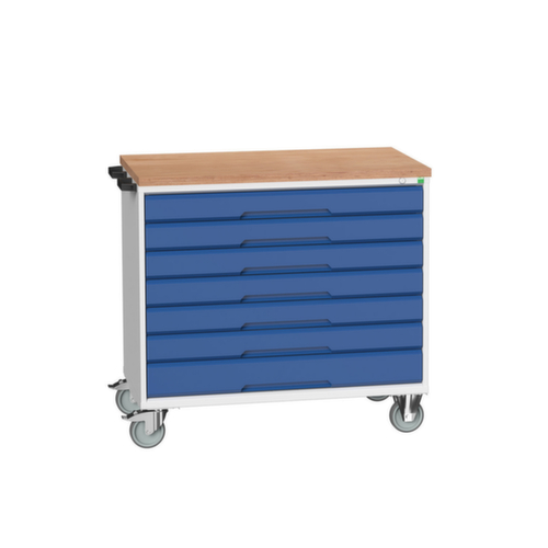 bott Werkzeugwagen verso, 7 Schubladen, RAL7035 Lichtgrau/RAL5010 Enzianblau