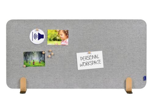 Legamaster Schallabsorbierende Tischtrennwand ELEMENTS, Höhe x Breite 600 x 1200 mm, Wand grau