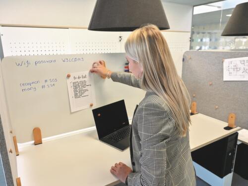 Legamaster Emaillierte Tischtrennwand ELEMENTS, Höhe x Breite 600 x 1200 mm, Wand weiß