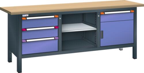 Thurmetall Werkbank, 4 Schubladen, 1 Schrank, 1 Ablageboden