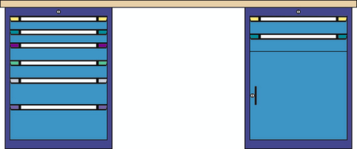 Thurmetall Werkbank, 8 Schubladen, 1 Schrank