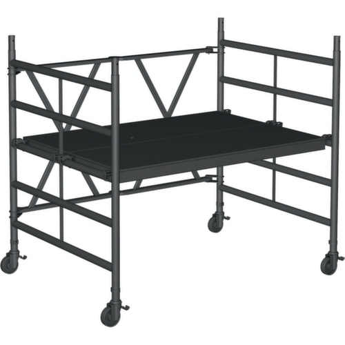 Mobiles Klappgerüst.Arbeitsh.bis ca.3m. Plattf.-Höhe max.0,99m.Belastung 365Kg