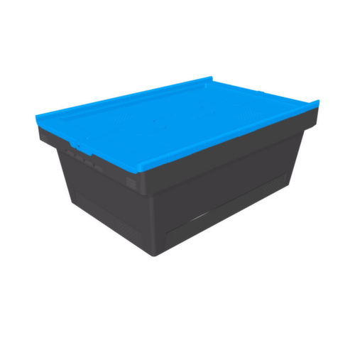 BITO Umweltfreundlicher Mehrwegbehälter MB Eco, Inhalt 38 l, Zweiteiliger Klappdeckel