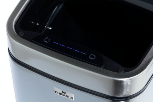 Durable Sensor-Abfallbehälter NO TOUCH aus Edelstahl, 6 l, metallic-silber