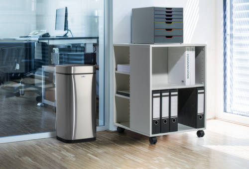 Durable Sensor-Abfallbehälter NO TOUCH aus Edelstahl, 21 l, metallic-silber