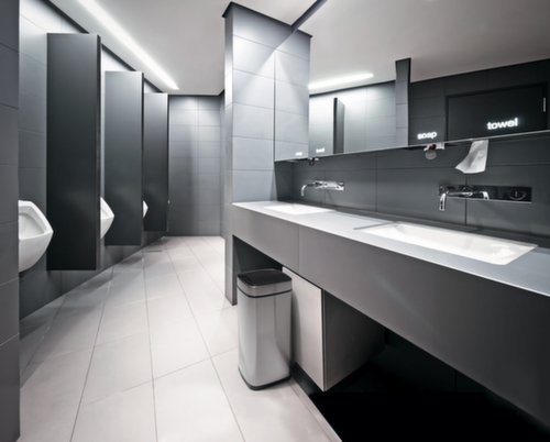 Durable Sensor-Abfallbehälter NO TOUCH aus Edelstahl, 21 l, metallic-silber