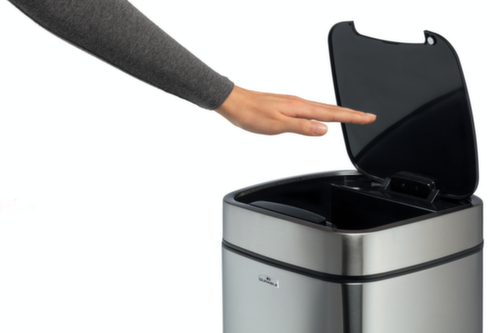 Durable Sensor-Abfallbehälter NO TOUCH aus Edelstahl, 21 l, metallic-silber