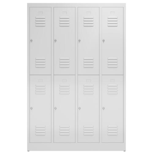 Doppelstöckiger Garderobenschrank ClassiX, Abteilbreite 295 mm