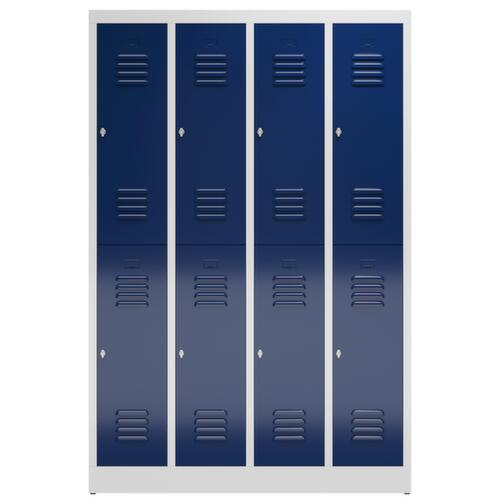 Doppelstöckiger Garderobenschrank ClassiX, Abteilbreite 295 mm