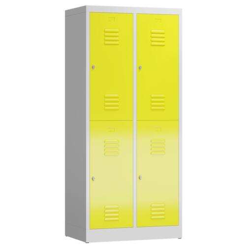 Doppelstöckiger Garderobenschrank ClassiX, Abteilbreite 400 mm
