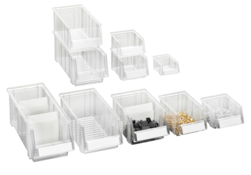 Treston Transparenter Sichtlagerkästen mit großer Eingrifföffnung, transparent, Tiefe 400 mm