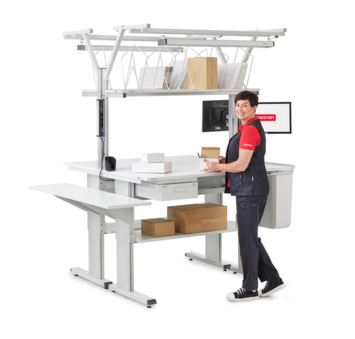 Treston Obergestell für Werkzeuge und Leuchten für Montagetisch, Breite 1800 mm