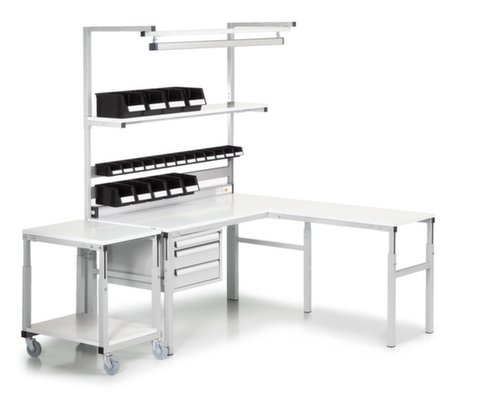 Treston ESD-Anbauelement für Montagetisch, Breite x Tiefe 1000 x 500 mm, Platte hellgrau