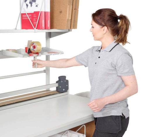 Treston Komplett-Packtisch mit Lochplatte und Abrollvorrichtung, Breite x Tiefe 1800 x 900 mm