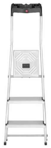 Hailo Einseitige Stufenstehleiter StandardLine L60 mit Ablageschale, 3 Riffelblechstufe(n)