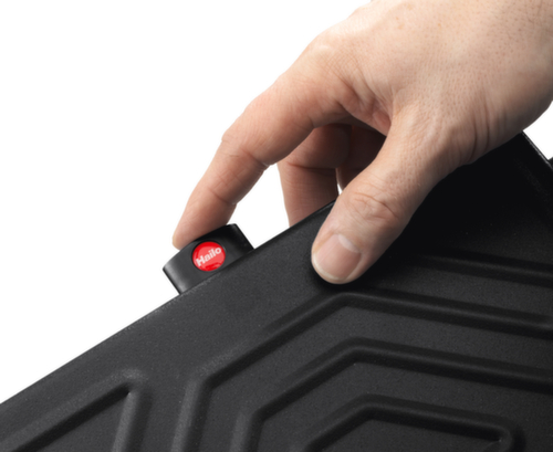 Hailo Einseitige Stufenleiter TopLine L100 mit ausziehbarem Sicherheitsbügel, 4 extra tiefe Riffelblechstufen