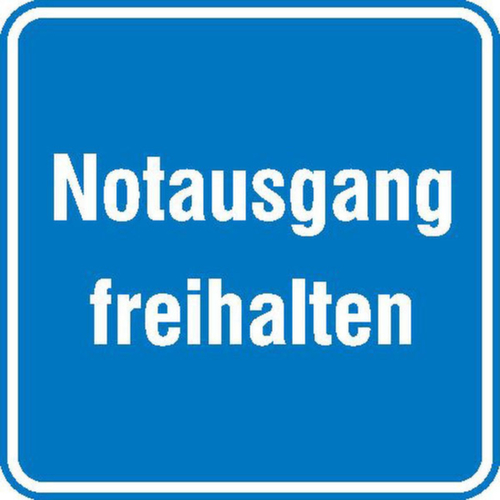 Hinweisschild SafetyMarking® Notausgang freihalten, "Notausgang freihalten"