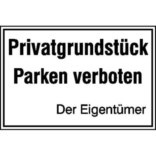 Verbotsschild SafetyMarking®, "Privatgrundstück - Parken verboten -Der Eigentümer"