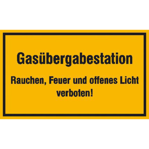 Hinweisschild SafetyMarking®, "Gasübergabestation"