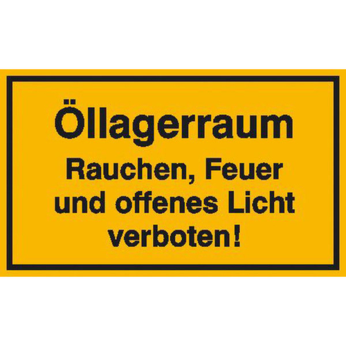 Hinweisschild SafetyMarking®, "Öllagerraum Rauchen"