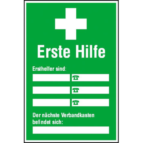 Aushang SafetyMarking® für Betrieb, "Ersthelfer Verzeichnis"