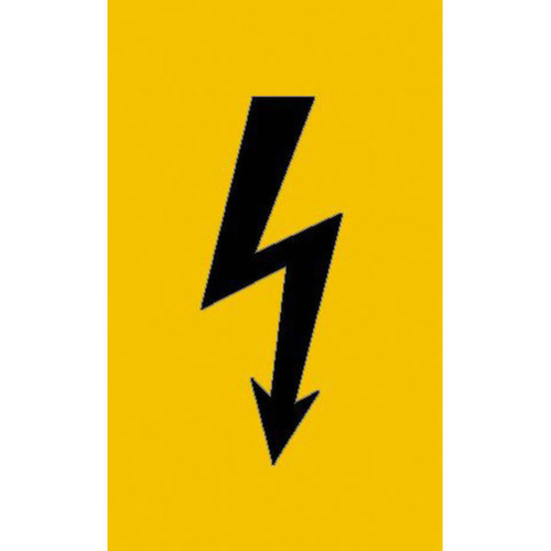 Warnschild PROTECT Spannungszeichen (schwarzer Blitz)