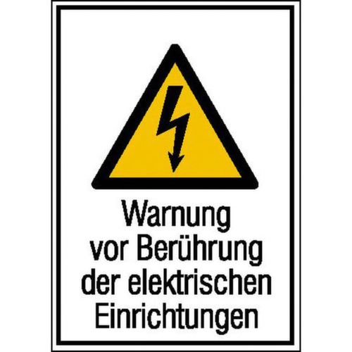 Warnkombischild SafetyMarking® "Warnung vor Berührung der elektrischen Einrichtungen"