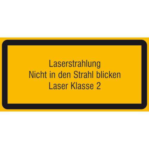 Warn-Zusatzschild SafetyMarking® Laserstrahlung Nicht in den Strahl blicken Laser Klasse 2
