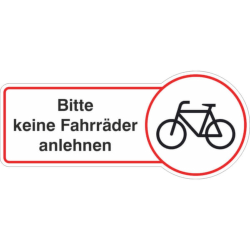 Hinweisschild SafetyMarking®, "Bitte keine Fahrräder anlehnen"